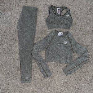Vital Seamless Gymshark Set - green marl